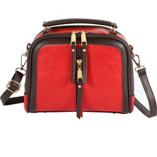 Noble1 Lüks Çanta Kadın Çanta Pu Deri Düz Renk Messenger Çanta Moda Omuz Crossbody Kızlar Tote, Kırmızı (Yurt Dışından)