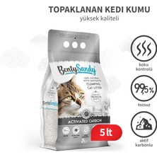 BentySandy Activated Carbon Aktif Karbonlu Topaklanan Kedi Kumu 5 Lt