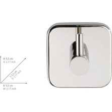 Wenko Uno Mezzano Duvar Askısı, El Havlularının ve Bulaşık Bezlerinin Elinizin Altında Saklanması İçin Kanca, Yüksek Kaliteli, Parlak Paslanmaz Çelik, 5,5 x 5,5 x 5,5 cm