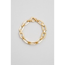 So CHIC Camilla 18 Ayar Sarı Altın Kaplama 16 Cm Gümüş Zincir Bileklik