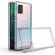 Techno Guru Samsung Galaxy A71 Köşe Korumalı Şeffaf Jelly Premium Silikon Kılıf