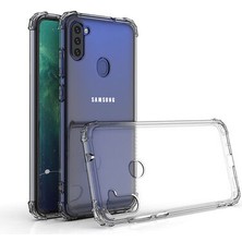 Techno Guru Samsung Galaxy M11 Köşe Korumalı Şeffaf Jelly Premium Silikon Kılıf