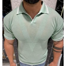 Tarz Cool Erkek Yumuşak Dokulu Polo Yaka Triko T-Shirt