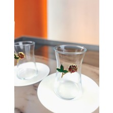 Qtahya Home Kirazlı Çay Seti 2 Kişilik 4 Parça Porselen Tabak