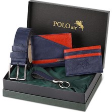 Polo Air Su Yolu Desen Cüzdan Kartlık Kemer Anahtarlık Kombin Set Hm-15