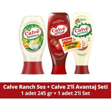 Calve Ketçap Mayonez 2'li Set 1140 G + Calve Sos Ranch 245 G