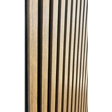 Şahan Art Deco Akustik Duvar Paneli / 60x280 / Teak / 5 Mm Keçe / 9 Mm Çıta