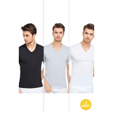 Cnt Erkek V Yaka Yarım Kol Fanila 3'lü Paket