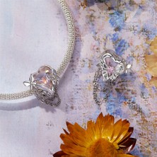 Jeffrry1 Pendant Charm Pembe Aşk Zircon ve Dans Etkisi Kadınlar Için Karşılaştırılmış Farklı Bileklikler ve Kolye 925 Gümüş (Yurt Dışından)