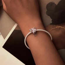 Jeffrry1 Pendant Charm Pembe Aşk Zircon ve Dans Etkisi Kadınlar Için Karşılaştırılmış Farklı Bileklikler ve Kolye 925 Gümüş (Yurt Dışından)