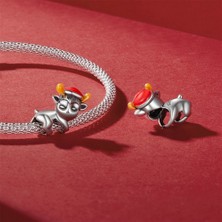 Jeffrry1 Pendant Charm Güzel Elk Noeller Kadınlar Için Karşılaştırılmış Farklı Bileklikler ve Kolye 925 Gümüş (Yurt Dışından)