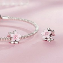 Jeffrry1 Pendant Charm Çiçek Uzay Ayıları Kadınlar Için Karşılaştırılmış Farklı Bileklikler ve Kolye 925 Gümüş (Yurt Dışından)