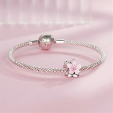 Jeffrry1 Pendant Charm Çiçek Uzay Ayıları Kadınlar Için Karşılaştırılmış Farklı Bileklikler ve Kolye 925 Gümüş (Yurt Dışından)