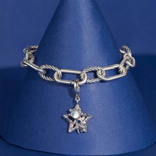 Jeffrry1 Pendant Charm Yıldız Astronaut Pendant Kadınlar Için Karşılaştırılmış Farklı Bileklikler ve Kolye 925 Gümüş (Yurt Dışından)