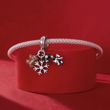 Jeffrry1 Pendant Charm Kar Noel Gecesi Pendant Kadınlar Için Karşılaştırılmış Farklı Bileklikler ve Kolye 925 Gümüş (Yurt Dışından)