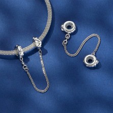Jeffrry1 Pendant Charm Star And Moon Safety Chain Kadınlar Için Karşılaştırılmış Farklı Bileklikler ve Kolye 925 Gümüş (Yurt Dışından)