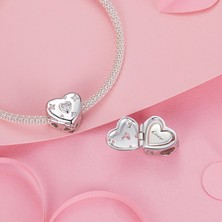 Jeffrry1 Pendant Charm Kalp Şekilli Tahlike Kutusu Kadınlar Için Karşılaştırılmış Farklı Bileklikler ve Kolye 925 Gümüş (Yurt Dışından)