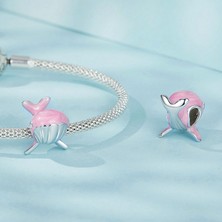 Jeffrry1 Pendant Charm Pink Whale Kadınlar Için Karşılaştırılmış Farklı Bileklikler ve Kolye 925 Gümüş (Yurt Dışından)