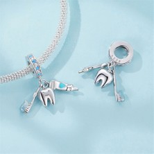 Jeffrry1 Pendant Charm Üç Parça Araç Fırçası Ayarlayın Kadınlar Için Karşılaştırılmış Farklı Bileklikler ve Kolye 925 Gümüş (Yurt Dışından)
