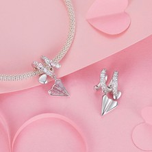 Jeffrry1 Pendant Charm Paper Airplane Love Letter Kadınlar Için Karşılaştırılmış Farklı Bileklikler ve Kolye 925 Gümüş (Yurt Dışından)