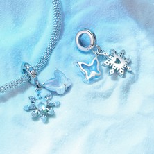 Jeffrry1 Pendant Charm Snow Butterfly Pendant Kadınlar Için Karşılaştırılmış Farklı Bileklikler ve Kolye 925 Gümüş (Yurt Dışından)