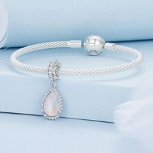 Jeffrry1 Pendant Charm Mocha Teardrop Pendant Kadınlar Için Karşılaştırılmış Farklı Bileklikler ve Kolye 925 Gümüş (Yurt Dışından)