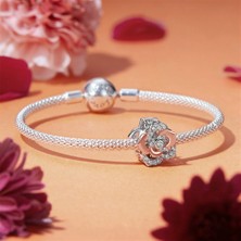 Jeffrry1 Pendant Charm Rose Kadınlar Için Karşılaştırılmış Farklı Bileklikler ve Kolye 925 Gümüş (Yurt Dışından)