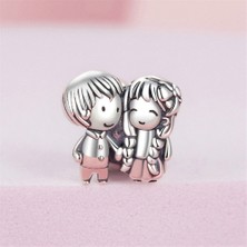 Jeffrry1 Pendant Charm Çocuk ve Kız Elleri Tutuyor. Kadınlar Için Karşılaştırılmış Farklı Bileklikler ve Kolye 925 Gümüş (Yurt Dışından)