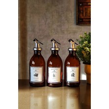 Khakma Meftune Amber Zeytinyağı Nar Ekşisi Sirke Şişesi Yağdanlık 3lü Set 300ML MEFTUNE-300-SZ