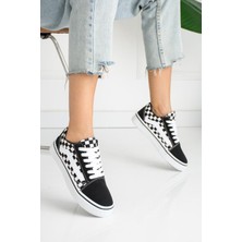 Ayax Dama Desenli Siyah Beyaz Günlük Unisex (Kadın/Erkek) Sneaker