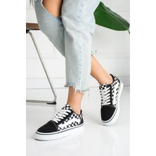 Ayax Dama Desenli Siyah Beyaz Günlük Unisex (Kadın/Erkek) Sneaker