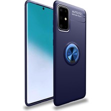 Techno Guru Samsung Galaxy A71 Ultra Koruma Sağlayan Stant Özellikli Yüzüklü Ravel Silikon Kılıf