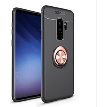 Techno Guru Samsung Galaxy S9 Plus Ultra Koruma Sağlayan Stant Özellikli Yüzüklü Ravel Silikon Kılıf