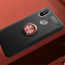 Techno Guru Xiaomi Mi 8 Ultra Koruma Sağlayan Stant Özellikli Yüzüklü Ravel Silikon Kılıf