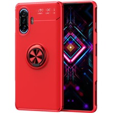 Techno Guru Redmi K40 Gaming Ultra Koruma Sağlayan Stant Özellikli Yüzüklü Ravel Silikon Kılıf