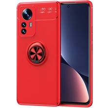 Techno Guru Xiaomi Mi 12 Ultra Koruma Sağlayan Stant Özellikli Yüzüklü Ravel Silikon Kılıf