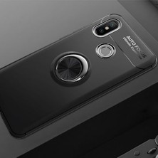 Techno Guru Xiaomi Mi 8 Se Ultra Koruma Sağlayan Stant Özellikli Yüzüklü Ravel Silikon Kılıf