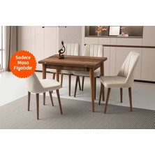 Evistro Yanlardan Açılır Büyüyen Yemek Masası Ceviz 75X80CM Sadece Masa Fiyatıdır