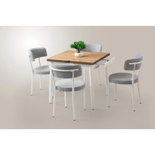 Evistro Yanlardan Açılır Büyüyen Yemek Masası Ceviz 75X80CM Sadece Masa Fiyatıdır