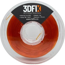 3DFIX Filament PLA PRO Şeffaf Turuncu 1KG 1,75mm