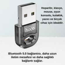 Hoco BT5.1V USB Bluetooth Adaptör, Televizyon, Bilgisayar Bluetooth Özellik ADAPTÖRÜ,20MT Mesafeli