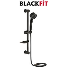 Blackfit  Siyah Duş Seti Pervaneli Duş Başlığı Duş Çeşmesi Baston Boru Lavabo Mutfak Bataryası