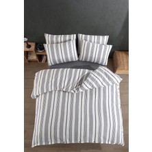 Formeya Düğmeli Lastikli Çarşaflı Pamuklu İpliği Boyalı Çift Kişilik Nevresim Takımı (2 Adet Yastık Kılıflı)