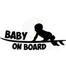 Baby On Board Arabada Bebek Var Oto Sticker Siyah 20*7 cm
