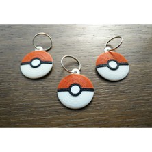 BYD3D Tekno 3'lü Pokemon Anahtarlık, Pokemon Top Anahtarlık, Pokemon Ball Anahtarlık