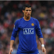 Dayı Balı Manchester United Cristiano Ronaldo 2008 2009 Mavi Uzun Kol Deplasman Forması