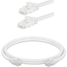 Koodmax - 1 Metre Cat6 Kablo Ethernet Internet Lan Network Patch Kablosu - Fabrikasyon - Beyaz - 1mt