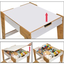 Minera Anka Montessori Ahşap Oyun ve Aktivite Masası ve Sandalyesi 0-6 Yaş (1masa+1sandalye)
