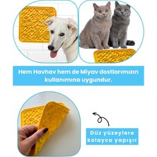 Havhav O'yalama Matı Köpek ve Kediler Için Yalama Matı Sarı Renkli Vakumlu Yapışkanlı Lickmat