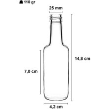 Afracam 100 ml Şeffaf Standart Sos Şişesi Sızdırmaz Kapaklı 100 cc Sosluk Cam Şişe 1 Adet